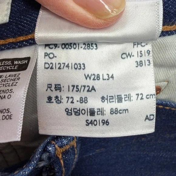 Levi's Made & Crafted Mens 501 Original Selvedge Jeans Big E Dark Wash 28x 34 - Picture 6 of 16